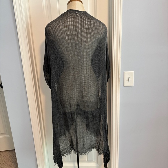 Free People One Size Gray Wrap Ruana Shawl Cardigan ~ Minimalist Lagenlook - Picture 2 of 6